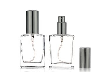 Flacon de parfum transparent rectangulaire