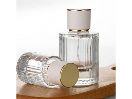 Flacon de parfum transparent strié