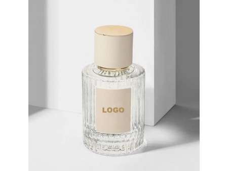 Flacon de parfum transparent strié