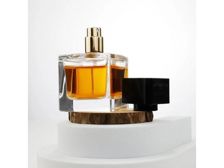Flacon de parfum transparent carré, JS