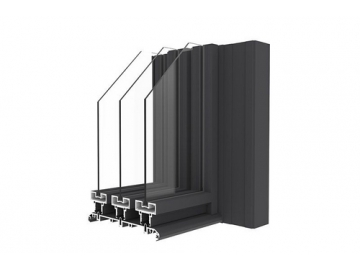 Porte coulissante en aluminium à cadre mince / Porte coulissante guillotine / Porte à triple vitrage, GDM175