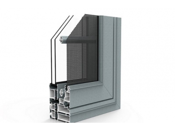 Fenêtre à battant en aluminium avec moustiquaire, ouverture vers l'extérieur, GD112