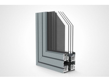Fenêtre oscillo-battante en aluminium, avec moustiquaire et ouverture vers l'intérieur, GD90B