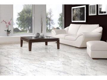 Carrelage imitation marbre - Bianco Carrara  (Carrelage en porcelaine pour plancher, Carrelage pour intérieur et extérieur)