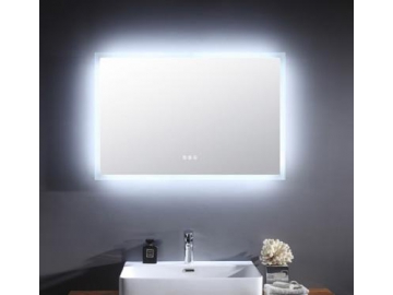 Miroir avec rétro-éclairage LED sans cadre