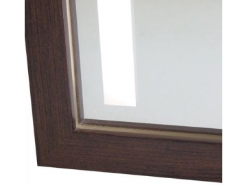 Miroir avec cadre et lumière LED