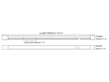 Néon LED flexible étanche à émission latérale IP67 4000K