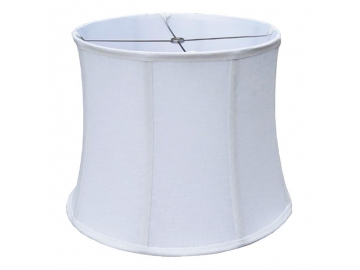 Abat-jour en lin blanc uni, style cylindrique plat Modèle Numéro: DJL0521