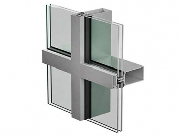 Profilés aluminium, pour murs-rideaux