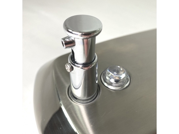 Distributeur de savon / détergent liquide 1000ML, en acier inoxydable avec bouton poussoir en laiton