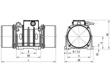 Vibrateur externe pour béton (avec moteur électrique triphasé 4 pôles)