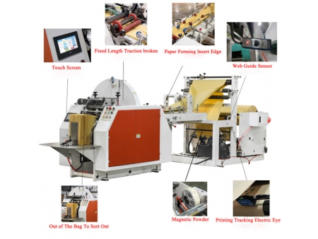 Machine de fabrication de sacs en papier, plats et sachets papier plats (type général) XKJD-400