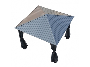 Gazebo à toit rigide 10'x10', en acier galvanisé avec moustiquaire