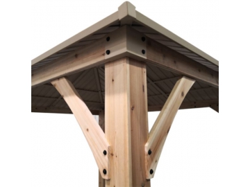 Gazebo en bois 12' x 10', avec toit en acier galvanisé