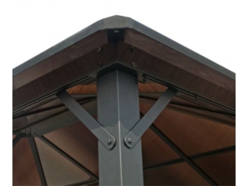 Gazebo à toit rigide 13' x 10', avec toit en polycarbonate