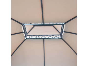 Gazebo à toit souple de 12' x 10', avec double toit et auvent en polyester