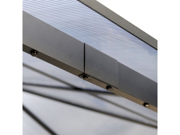 Gazebo à toit rigide 12' x 10', avec toit en polycarbonate et poteaux en aluminium