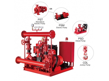 Système de pompe anti-incendie Série PEDJ (avec pompe électrique, pompe diesel et pompe jockey)