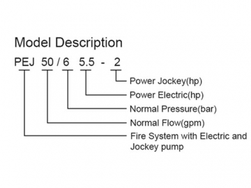 Système de pompe anti-incendie Série PEJ   (avec pompe électrique et pompe jockey)