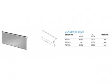 Profil aluminium d'encadrement pour verre léger 17,52-21,52mm