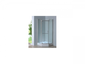 Cabine de douche en forme de losange