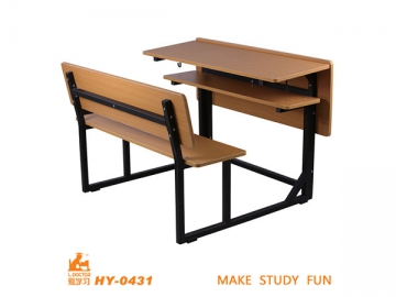 Table et chaise double pour école