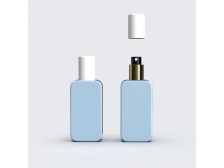 Flacon en verre rectangulaire bleu