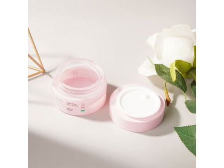 Pot de crème cosmétique en verre
