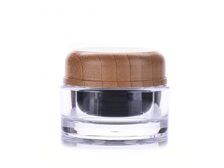 Pot cosmétique en acrylique avec couvercle en bambou, PMMA