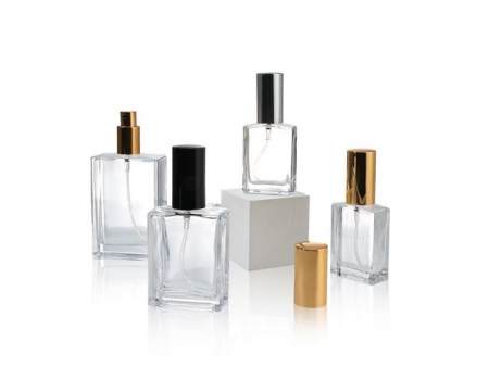 Flacon de parfum transparent rectangulaire
