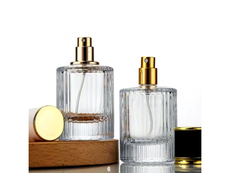 Flacon de parfum transparent strié