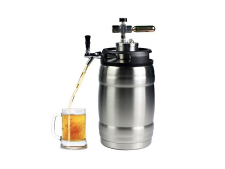 Fût à bière isolé sous vide en acier inoxydable à double paroi de 5 litres avec Tête de tirage