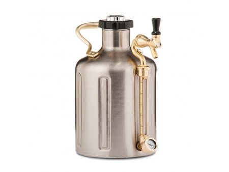 Growler isotherme sous vide à double paroi avec bouchon régulateur de CO2 3.8L