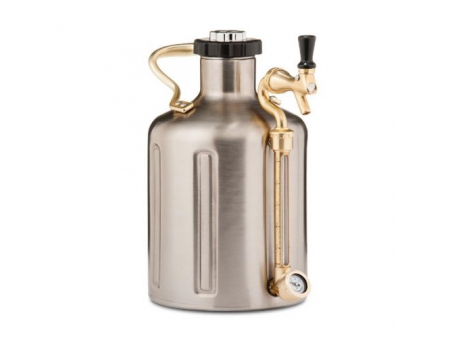 Growler isotherme sous vide à double paroi avec bouchon régulateur de CO2 3.8L