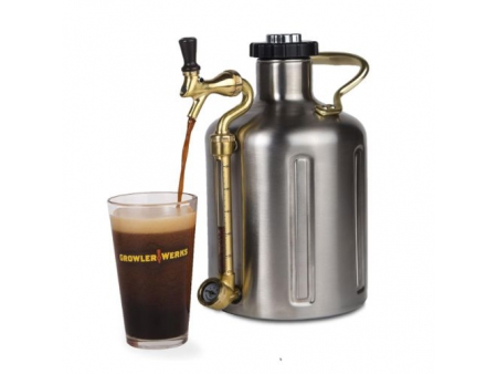 Growler isotherme sous vide à double paroi avec bouchon régulateur de CO2 3.8L