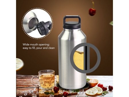 Growler à double paroi et à large ouverture avec bouchon de remplissage 1.89L