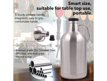 Bouteille isotherme à double paroi avec bouchon à visser 3.78L