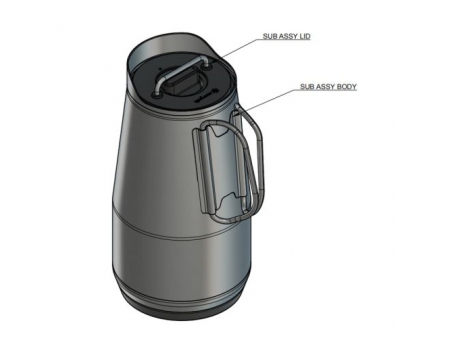 Growler isotherme à double paroi avec couvercle et poignée pliable 1.9L
