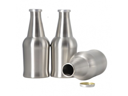 Bouteille de bière en acier inoxydable avec bouchon à ouverture facile 0.6L