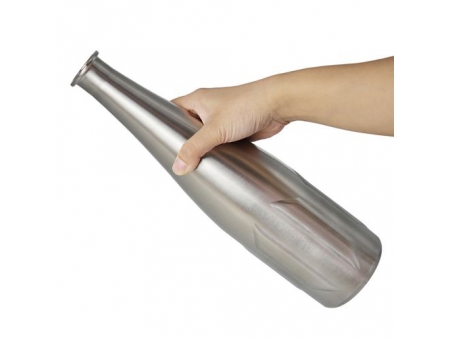 Bouteille de bière en acier inoxydable avec bouchon à ouverture facile 1L