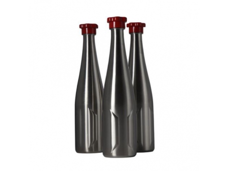 Bouteille de bière en acier inoxydable avec bouchon à visser 1L