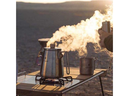 Bouilloire de camping en acier inoxydable 1L