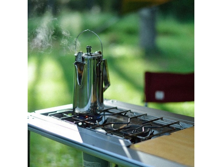 Cafetière et Théière de camping en acier inoxydable 1.8L