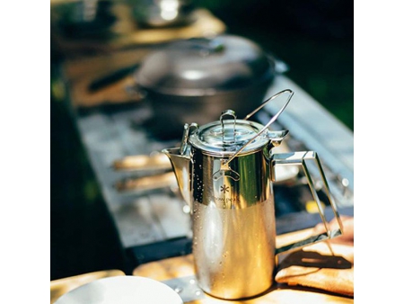 Cafetière et Théière de camping en acier inoxydable 1.8L