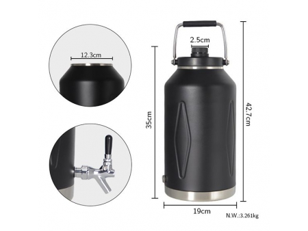 Cruche à vide en acier inoxydable à double paroi 7.5L / Pichet à vide / Pot isothermes