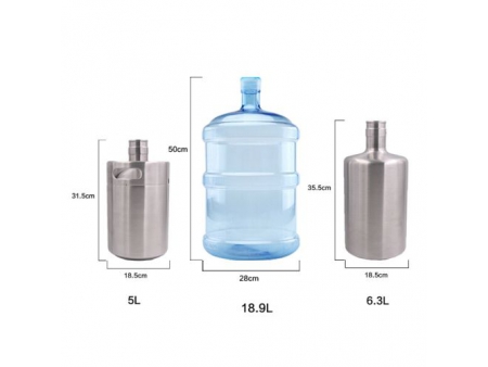 Pichet d'eau en acier inoxydable 5L pour distributeur à pompe à eau / Cruche à eau