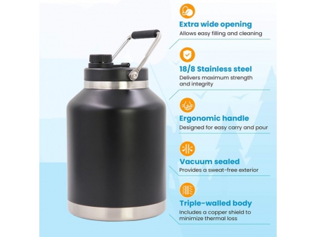 Cruche isotherme à double paroi 170OZ 5L avec robinet inférieur / Carafe isotherme / Pichet isotherme