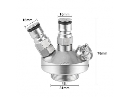 Robinet à bière avec connecteur double fermeture à bille / Raccord rapide pour fût de bière