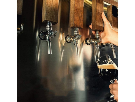 Robinet à bière en cuivre chromé avec contrôle de débit