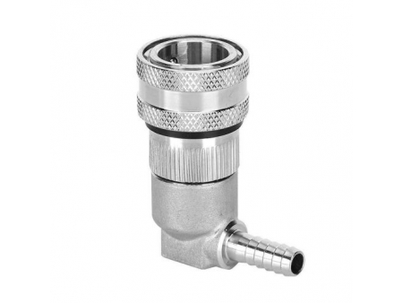 Serrure à bille pour liquides avec barbe / Déconnexion rapide en acier inoxydable avec verrouillage à bille et barbe 1/4